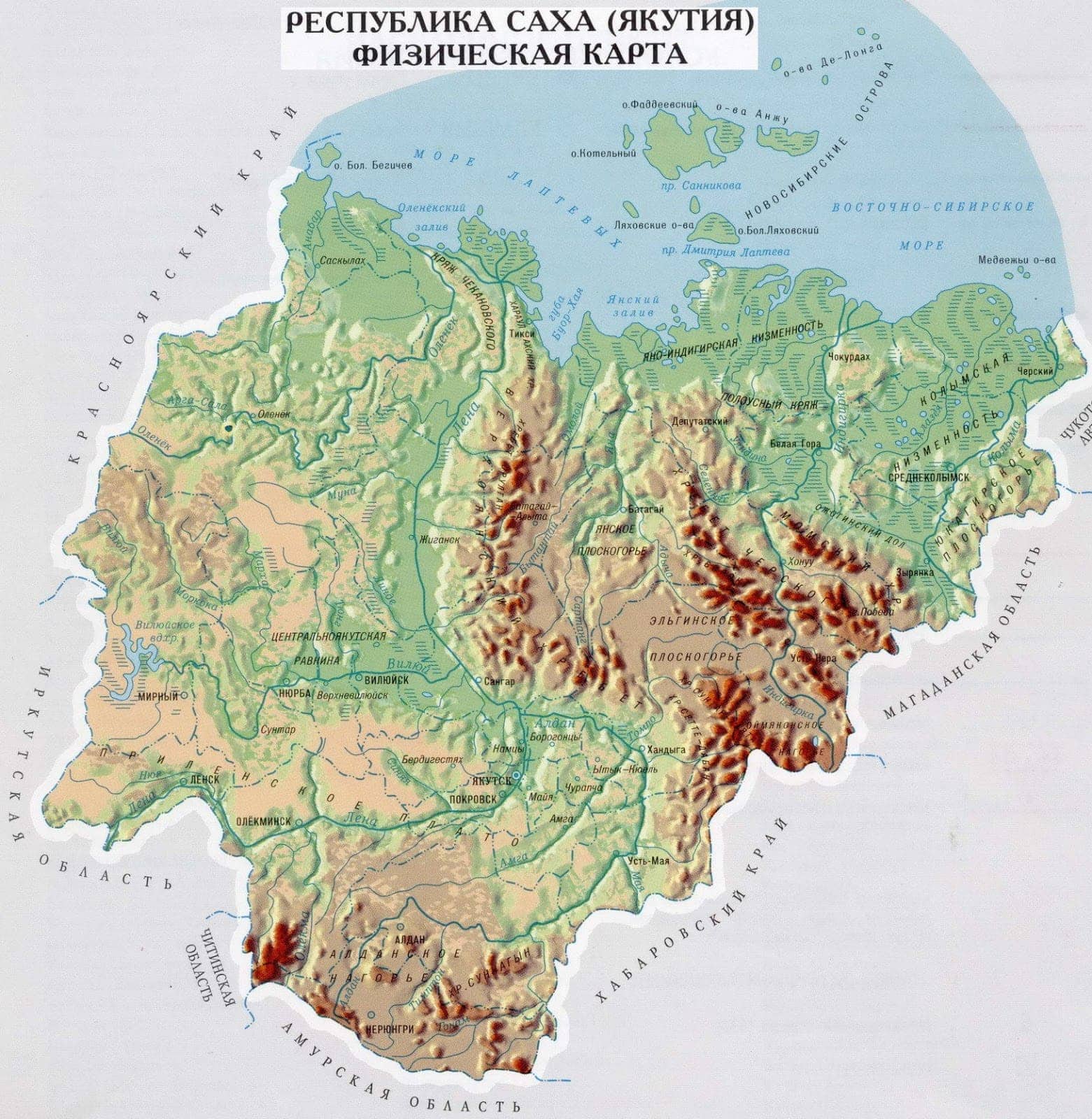 Якутск контурная карта